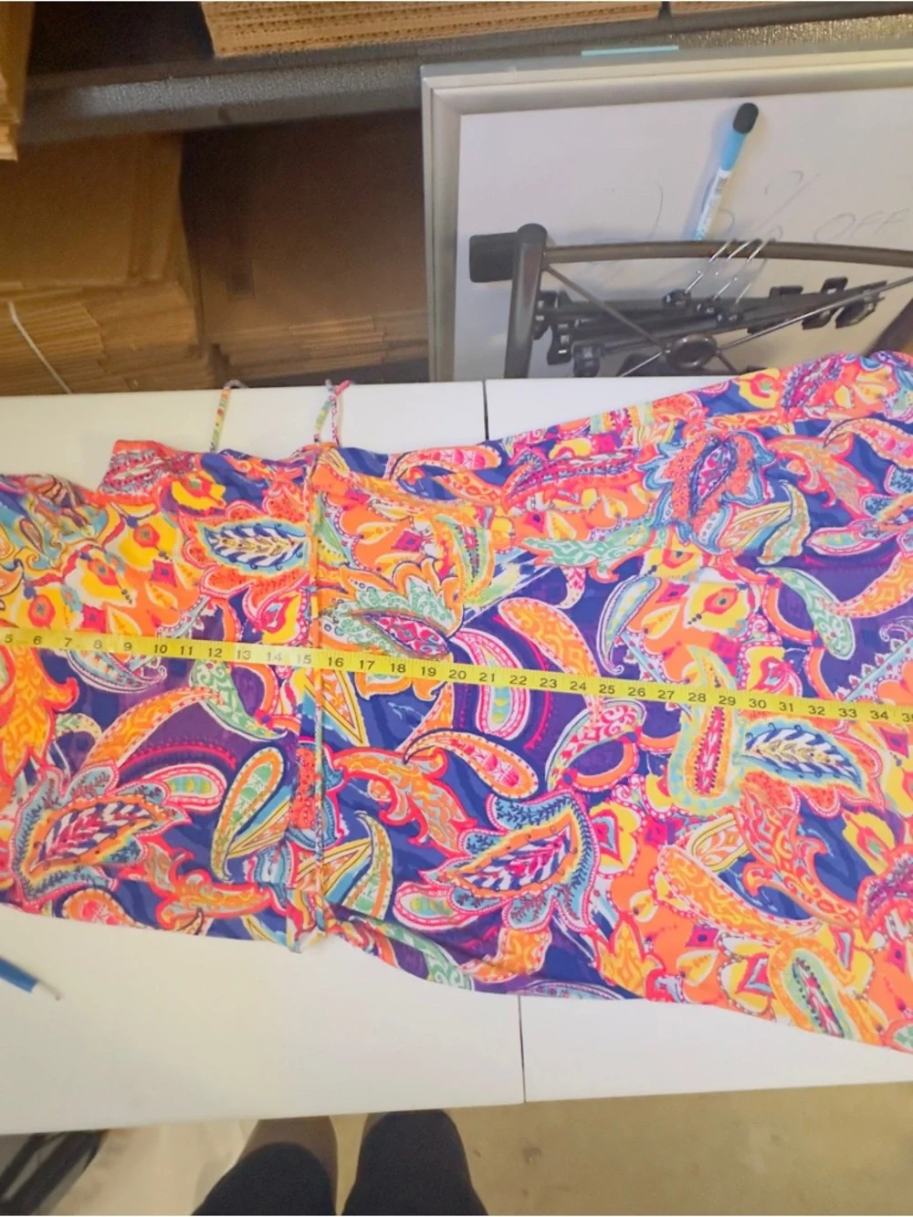 Ralph Lauren Womans Multi Color Stretch Mock Wrap Sundress SZ XL Sleeveless Belt - Picture 14 of 15